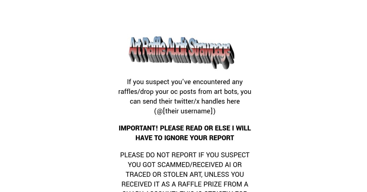 artraffleaudit's strawpage